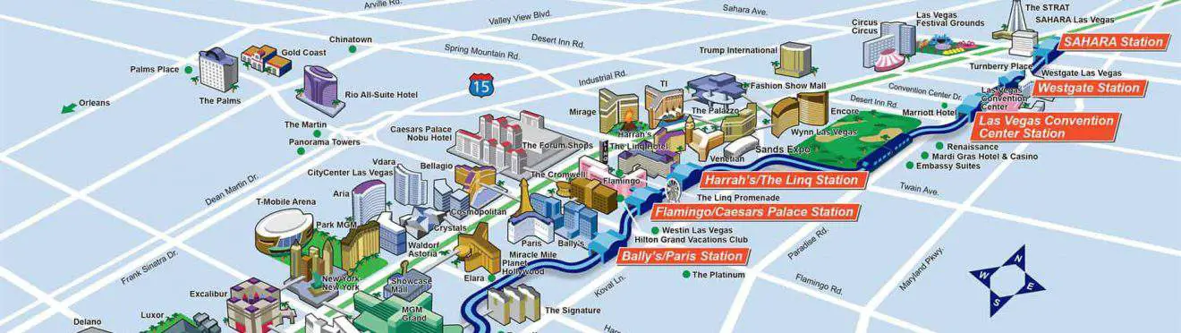 Las Vegas Hotel Map - Casinos & Resorts On / Off The Strip & Downtown