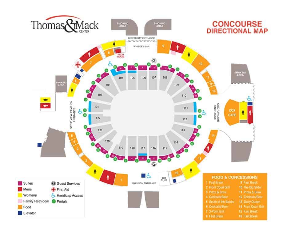 Thomas & Mack Center Seating Chart & Capacity, UNLV Las Vegas